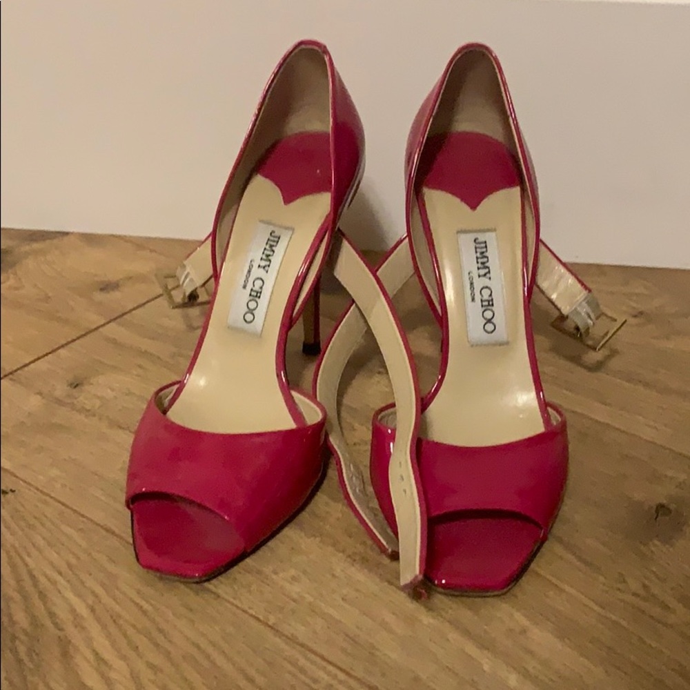 Pink Jimmy Choo Open Toe Pumps